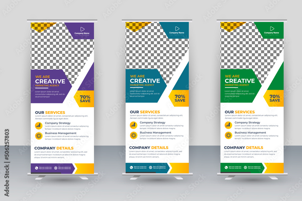 corporate roll up banner template with creative shapes ideas corporate roll up banner template with creative shapes ideas