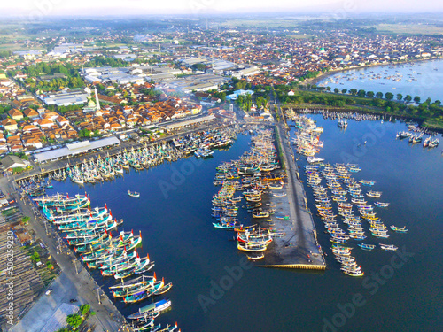 Fototapeta Naklejka Na Ścianę i Meble -  Aerial view of the fishing port