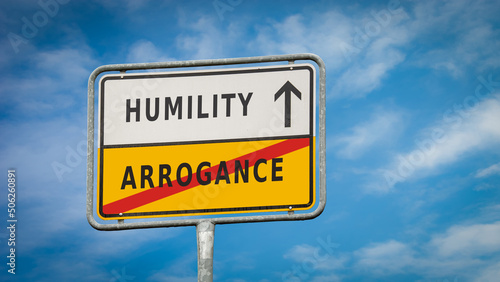 Street Sign to Humility versus Arrogance