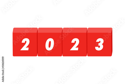 2023の文字が入ったブロックのイラスト - 太字の読みやすい題字･デコレーションの素材
