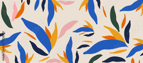 Leinwand Poster Colorful organic shapes seamless pattern