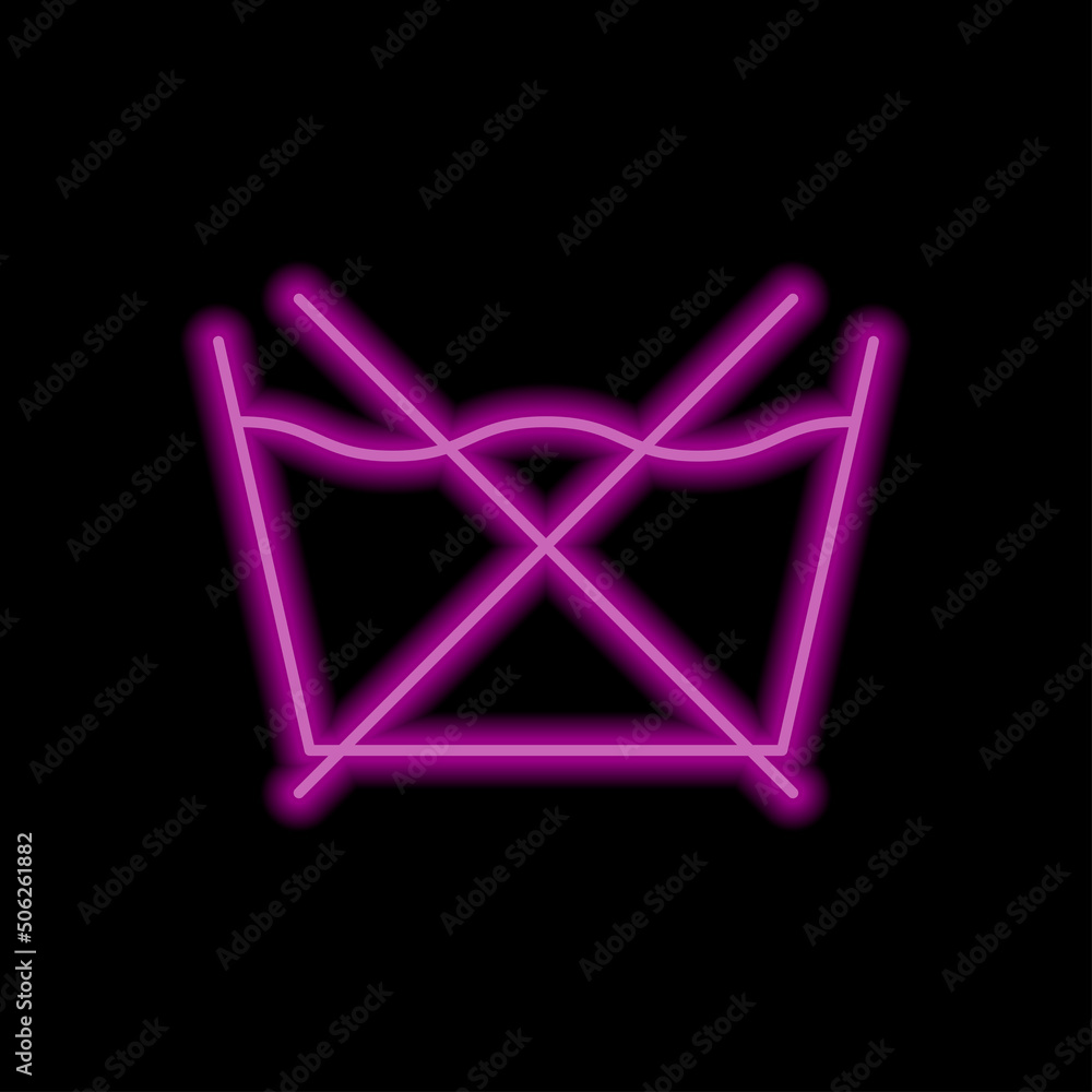 Laundry icon vector. Flat design. Purple neon style on black background.ai Laundry icon vector. Flat design. Purple neon style on black background.ai