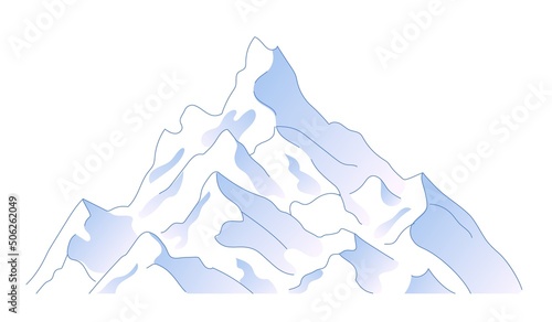 Snowy mountain top vector illustration