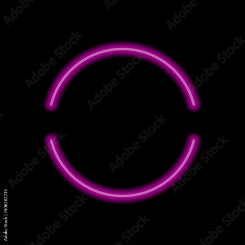 Loading simple icon vector. Flat design. Purple neon style on black background