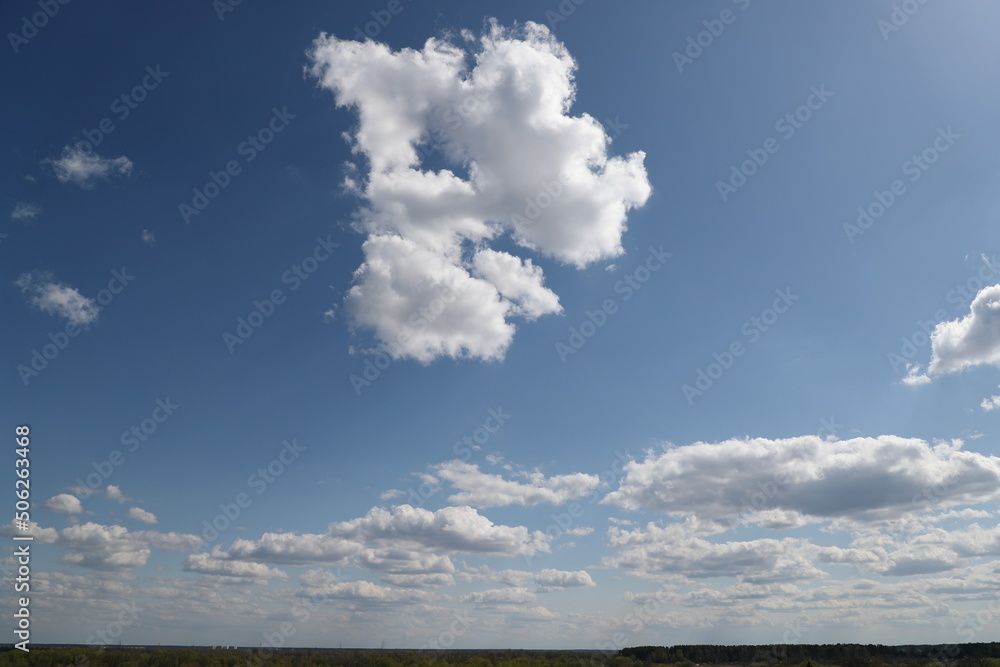 Beautiful landscape with funny cloud
