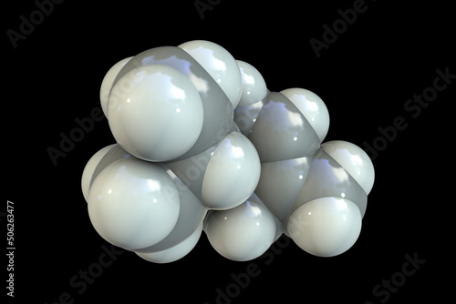 Terpinen-4-ol molecule, 3D illustration