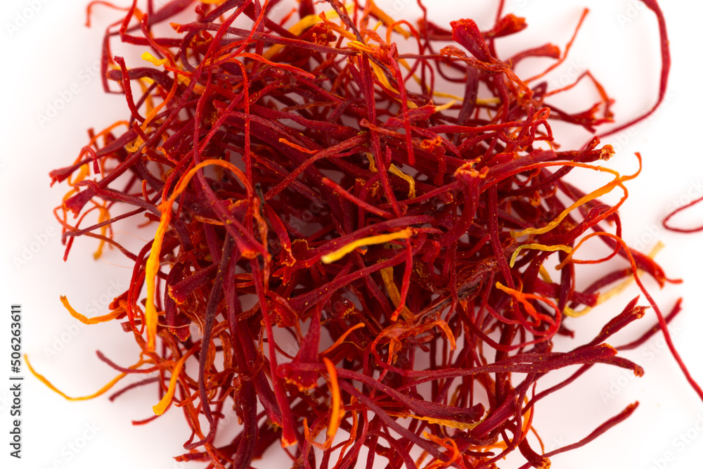 Fototapeta premium Dried saffron spice isolated