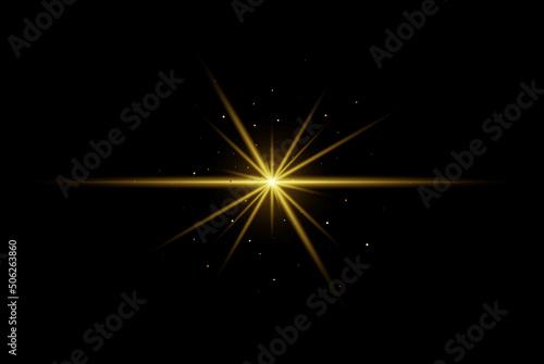 Bright festive flash element to design with golden particles