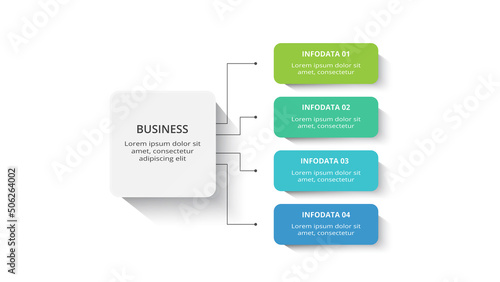 Creative concept for infographic with 4 steps, options, parts or processes. Business data visualization.