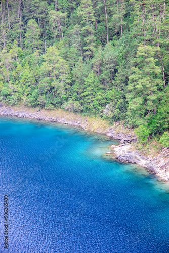 lake in the forest with beautiful colors