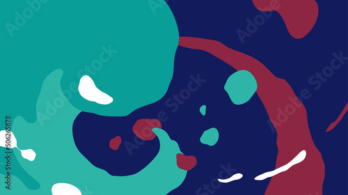 和風の波のリキッドアニメーションをイメージした背景イラスト_16:9