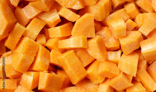 diced carrot, background or texture