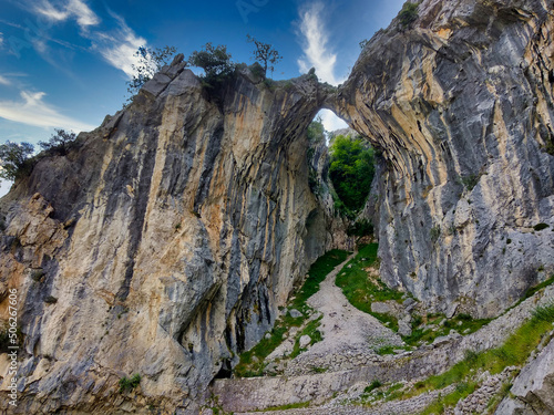 The route of the Cares Canyon, in the Picos de Europa National Park, between Asturias and Leon provinces, Spain photo