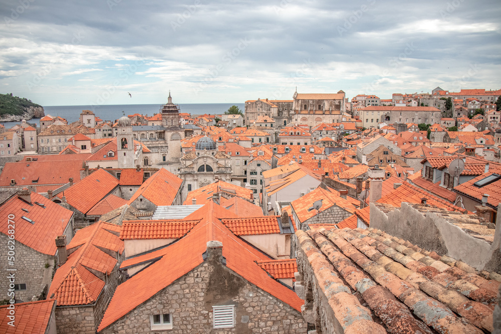 Beautiful, famous old town called Dubrovnik in Croatia. 