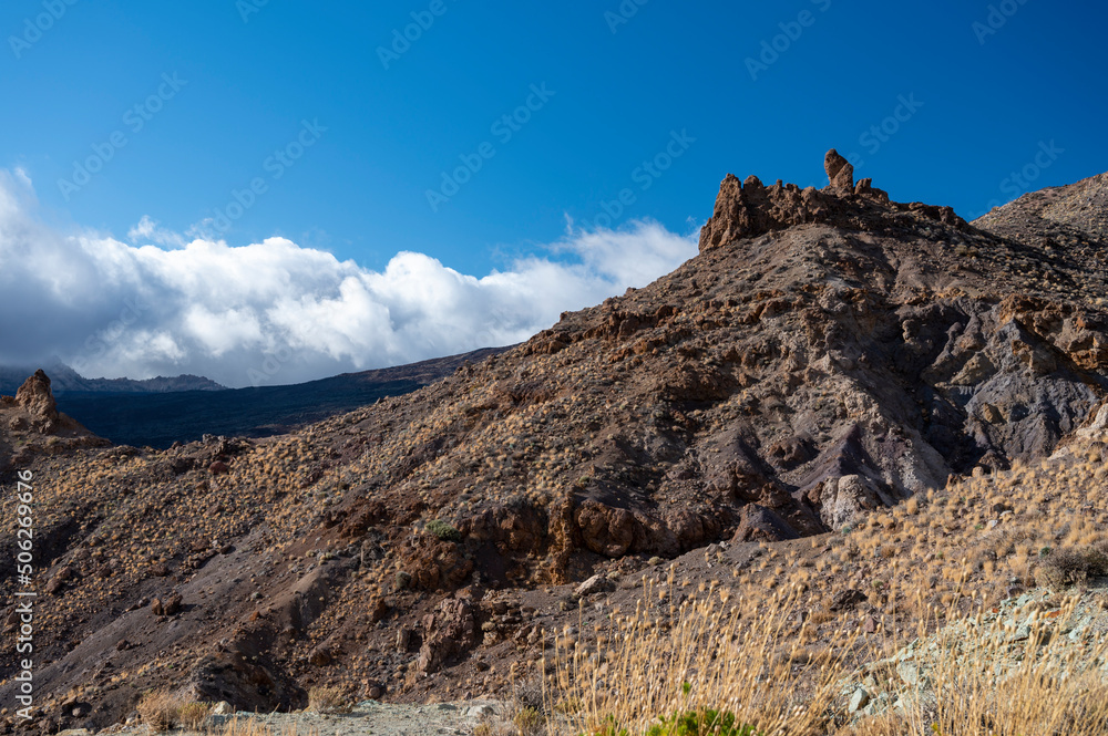 Visiting Teide national park on Tenerife and view on volcanic landscapes, Canary islands, Spain Visiting Teide national park on Tenerife and view on volcanic landscapes, Canary islands, Spain