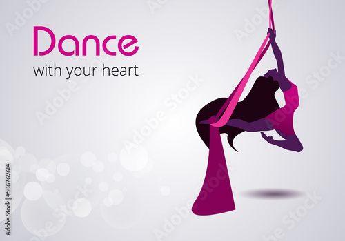 Aerial silks.  Vector poster perfect for dance studio, performance.