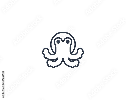 Octopus vector flat emoticon. Isolated Octopus emoji illustration. Octopus icon