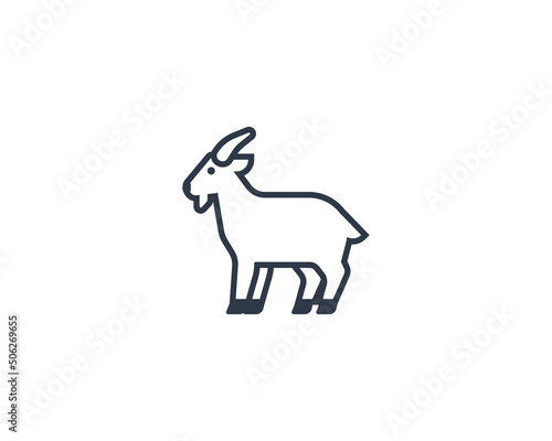 Goat vector flat emoticon. Isolated Goat emoji illustration. Goat icon