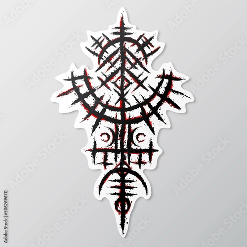 Scandinavian viking blood grunge symbol