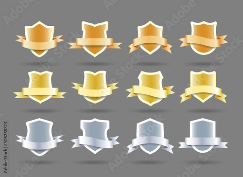 Metal heraldic shields