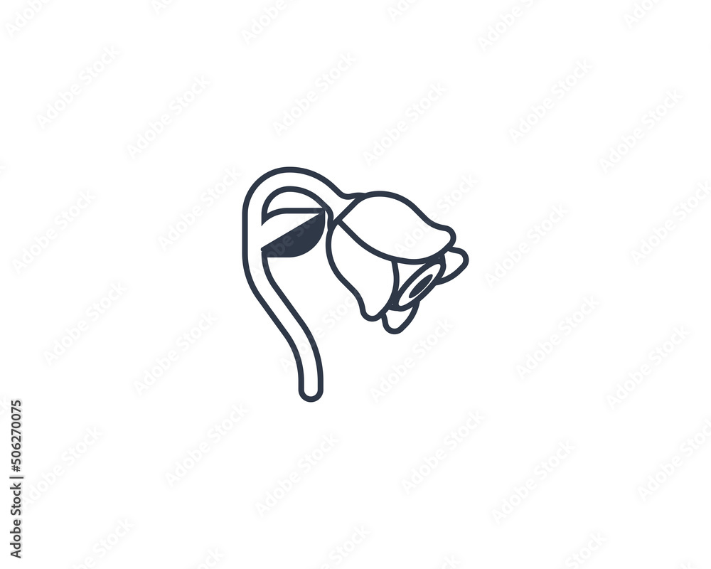 Vecteur Stock Dead Flower vector flat emoticon. Isolated Wilted Flower emoji illustration