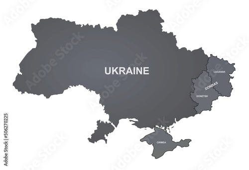 Ukraine grey map. vector illustration