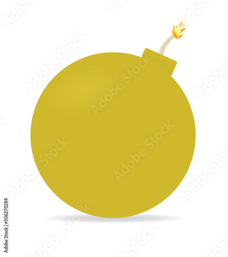 Yellow retro bomb. vector illustration