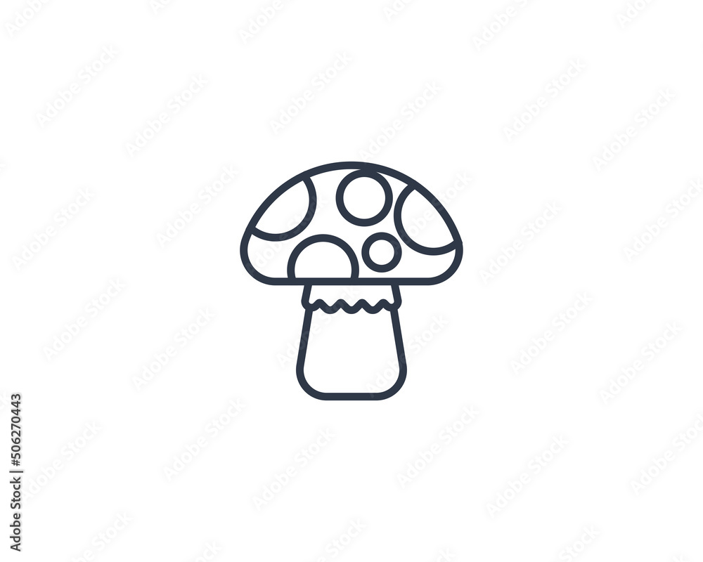 Mushroom Vector Isolated Emoticon. Mushroom Icon
