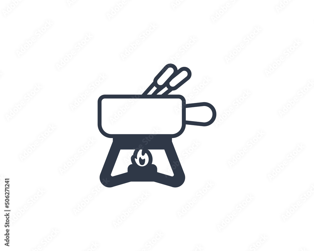 Fondue vector flat emoticon. Isolated Fondue emoji illustration. Fondue icon Stock Vector