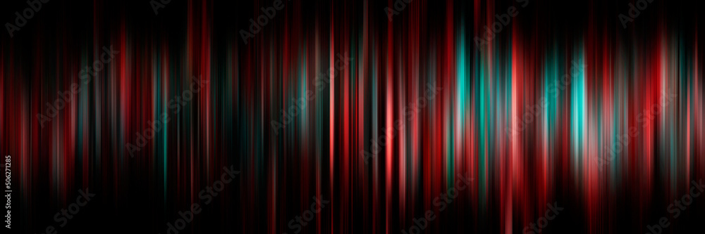 Abstract panoramic dark background with vertical multicolored rays of light. Minimal Background Graphic Resource, Bands of Color, Soft Gradients, Beams of colored light.
