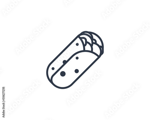 Burrito vector flat emoticon. Isolated Burrito emoji illustration. Burrito icon