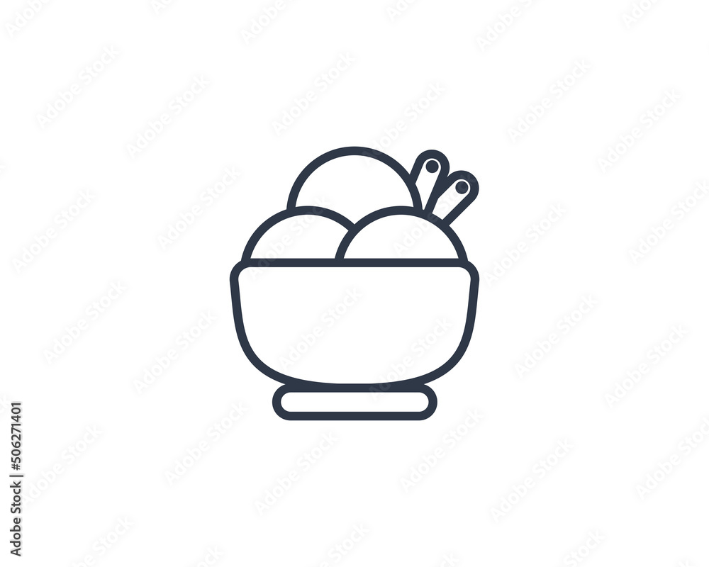 Bowl Of Ice Cream vector flat emoticon. Isolated Bowl Of Ice Cream emoji illustration. Ice Cream icon Bowl Of Ice Cream vector flat emoticon. Isolated Bowl Of Ice Cream emoji illustration. Ice Cream icon