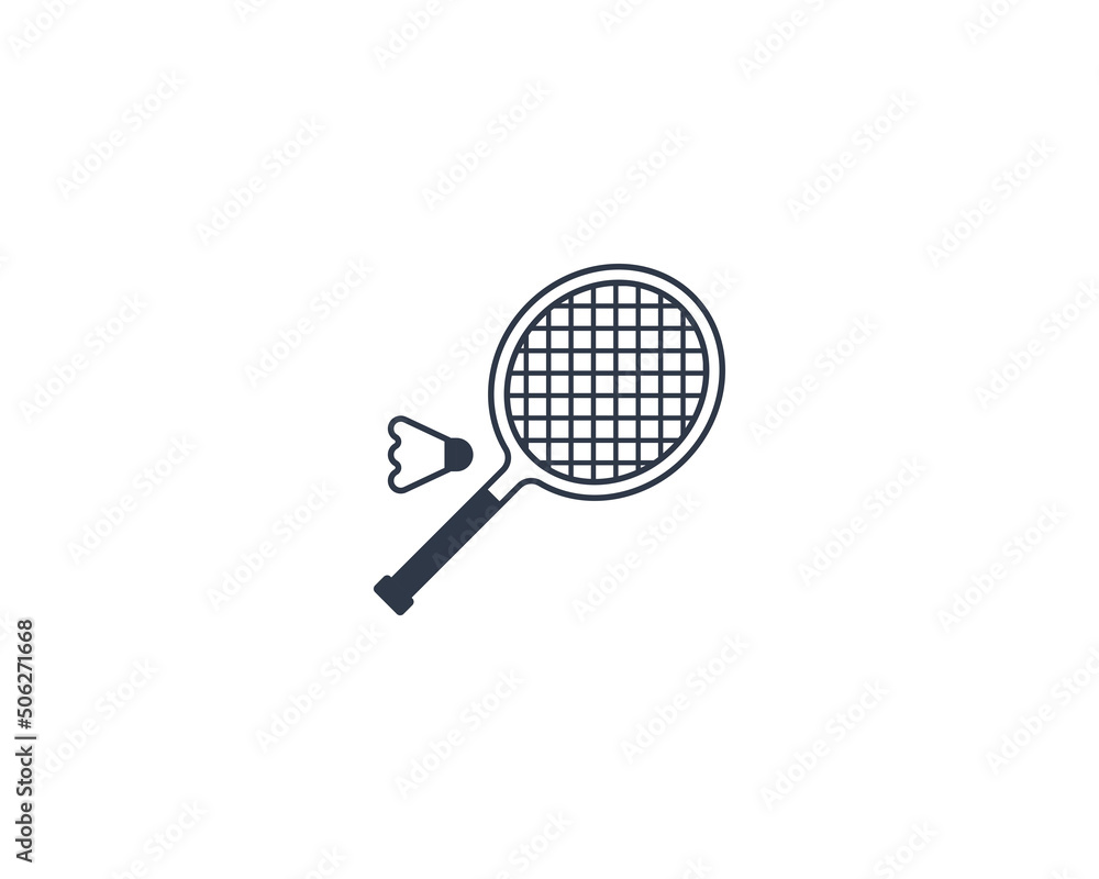 Badminton vector flat emoticon. Isolated Badminton racket and shuttlecock illustration. Badminton icon Badminton vector flat emoticon. Isolated Badminton racket and shuttlecock illustration. Badminton icon