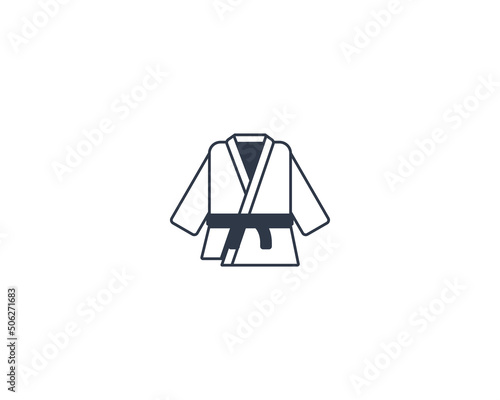Martial Arts Uniform vector flat emoticon. Isolated Martial Arts Uniform illustration. Martial Arts Uniform icon