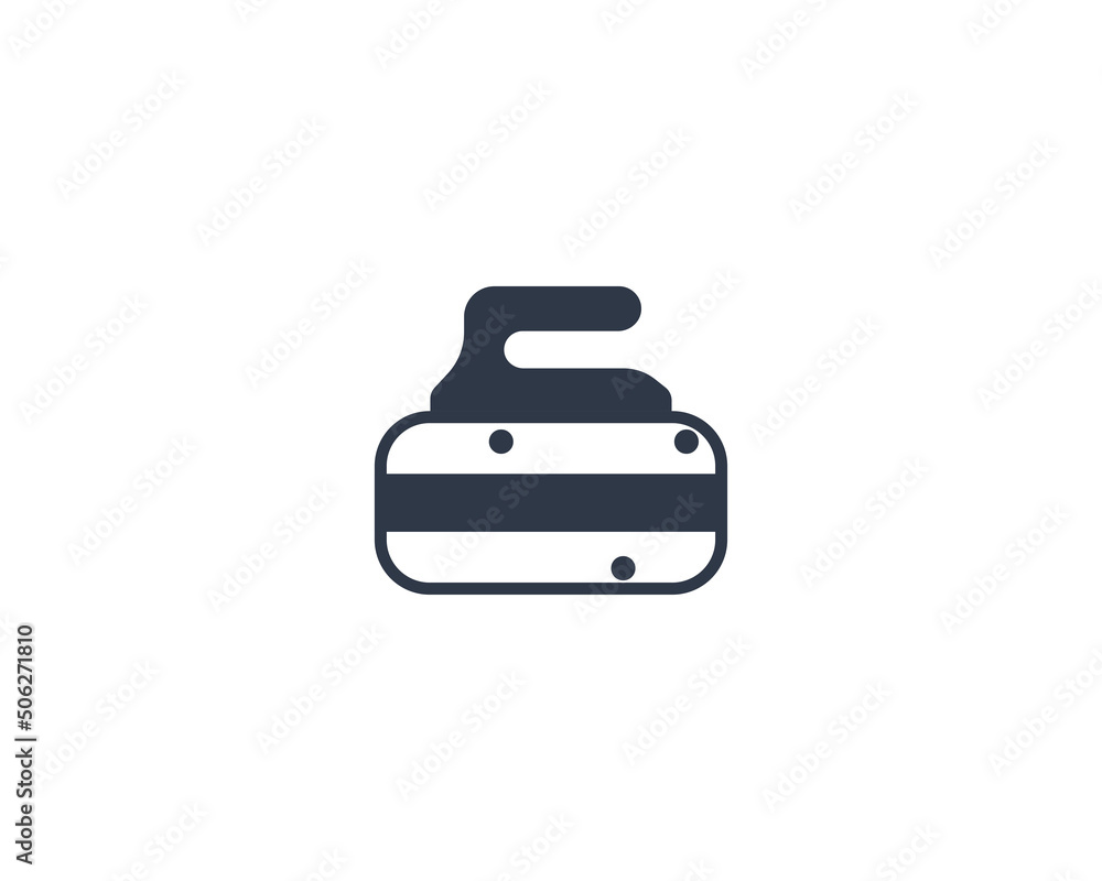 Curling stone vector flat emoticon. Isolated Curling stone illustration. Curling stone icon Curling stone vector flat emoticon. Isolated Curling stone illustration. Curling stone icon