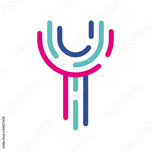 Wallpaper Mural Abstract Letter Y Line Colorful linear logotype. modern letter lines with new pop art colors. Font alphabet template. Logo set thin line clean style. Torontodigital.ca