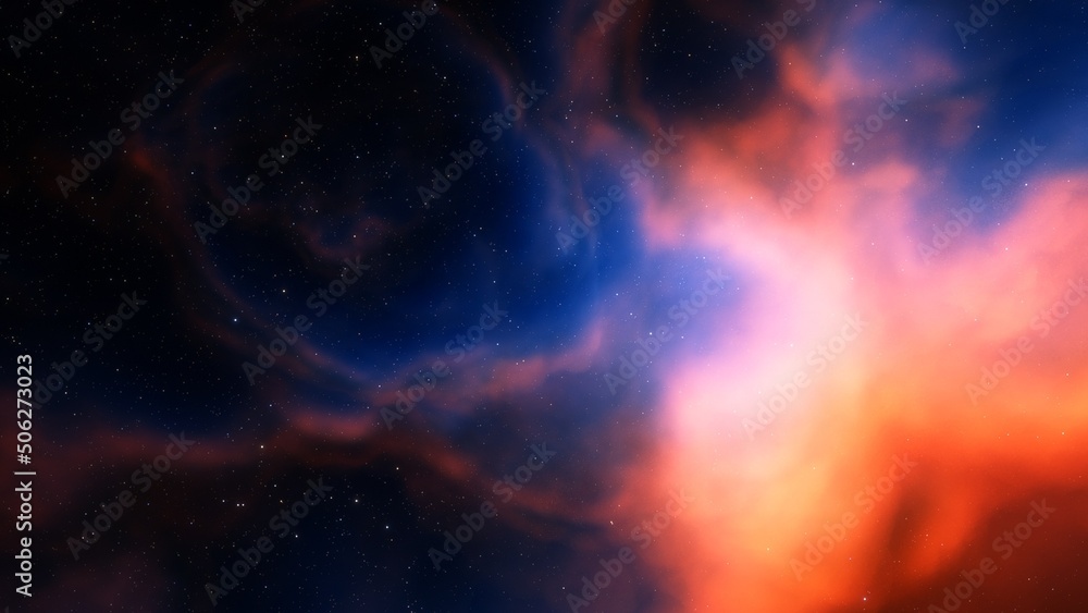 Fototapeta premium Space nebula, for use with projects on science, research, and education. Illustration