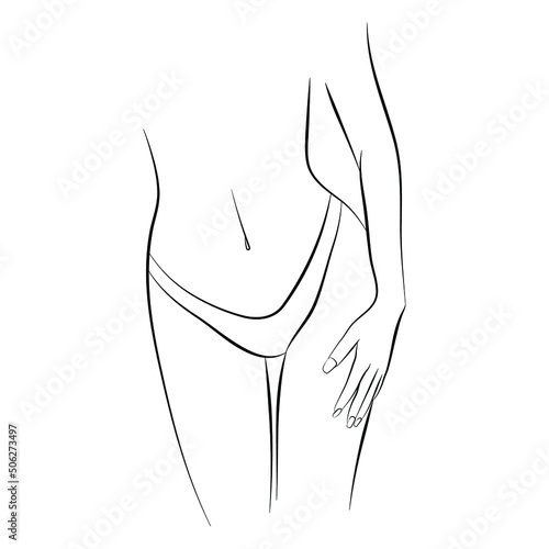 Vector illustration of a young woman’s body