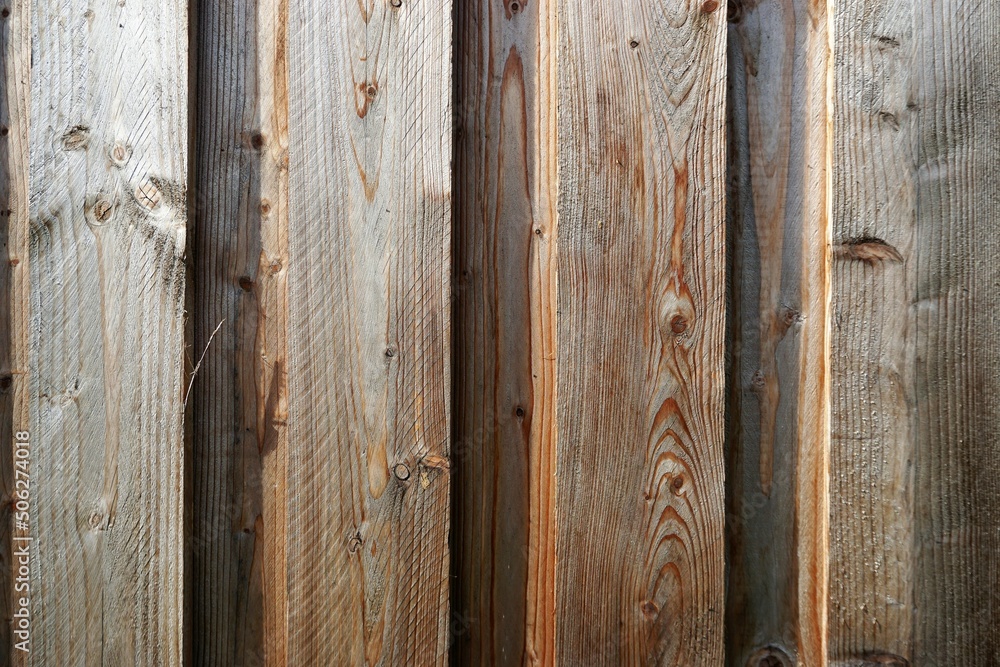 Naklejka premium Braun-graue Lattenholzfläche mit Muster 