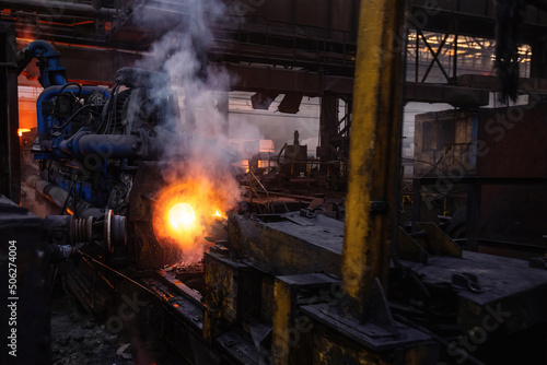 Iron pipe centrifugal pipe casting machine at the foundry