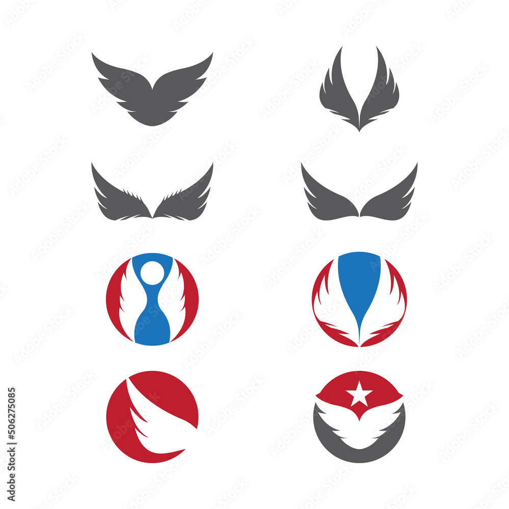 Wing Logo Template vector icon illustration design Wing Logo Template vector icon illustration design