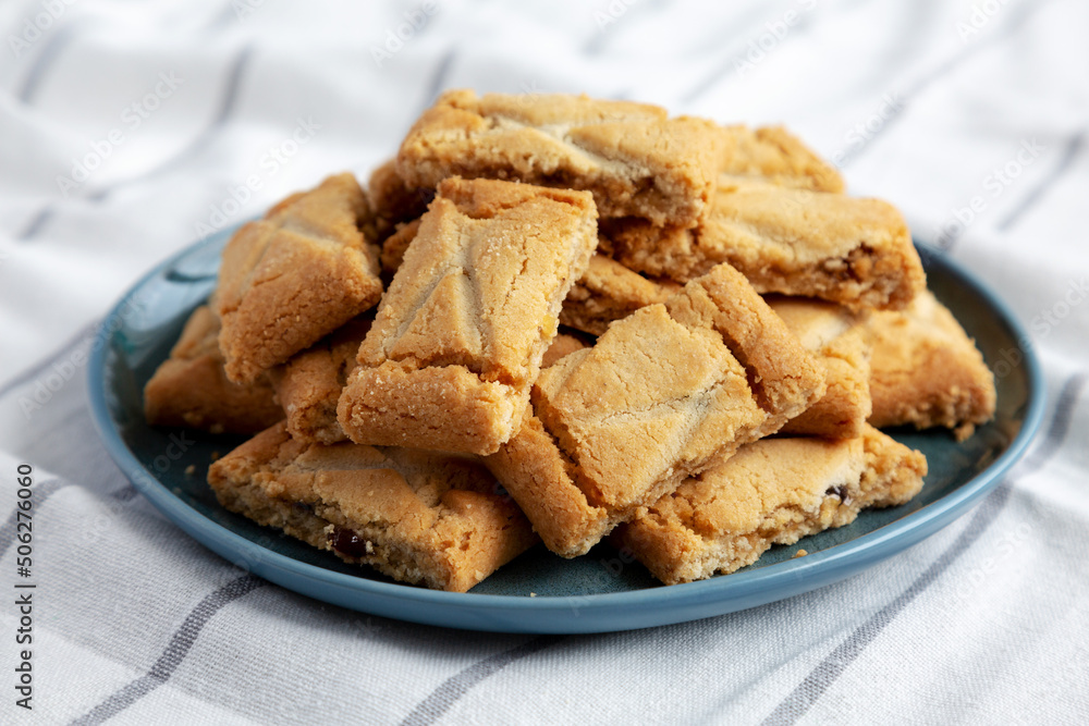 Homemade Organic Apple Pie Cookies on a Plate, side view. Close-up. Homemade Organic Apple Pie Cookies on a Plate, side view. Close-up.