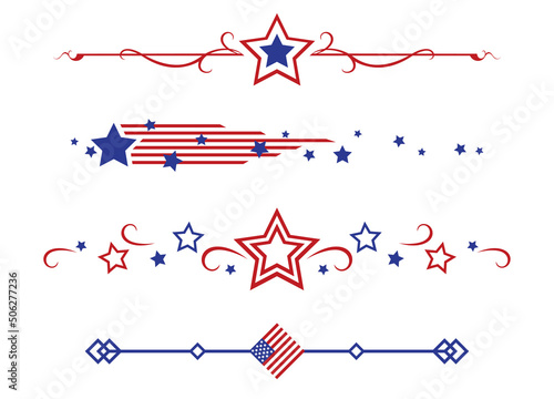 A set of fourth of July and American themed dividers
