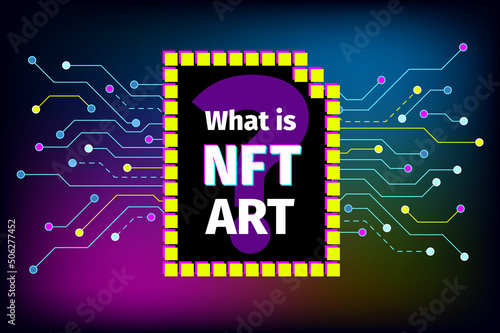 NFT ART nonfungible token concept. Pay for unique collectibles in games or art.