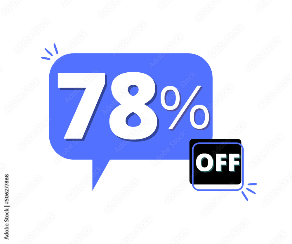 78% discount off with blue 3D thought bubble design 78% discount off with blue 3D thought bubble design