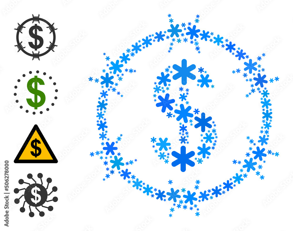 Mosaic barbed wire dollar icon is constructed for winter, New Year, Christmas. Barbed wire dollar icon mosaic is designed from light blue snow items. Some bonus icons are added. Mosaic barbed wire dollar icon is constructed for winter, New Year, Christmas. Barbed wire dollar icon mosaic is designed from light blue snow items. Some bonus icons are added.