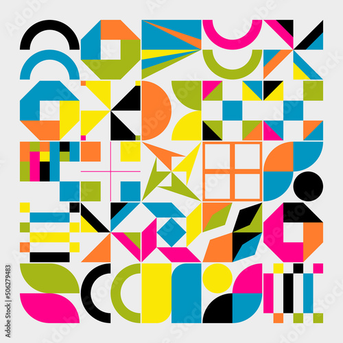 Colorful Geometric Art Graphics Vector Pattern Design Background