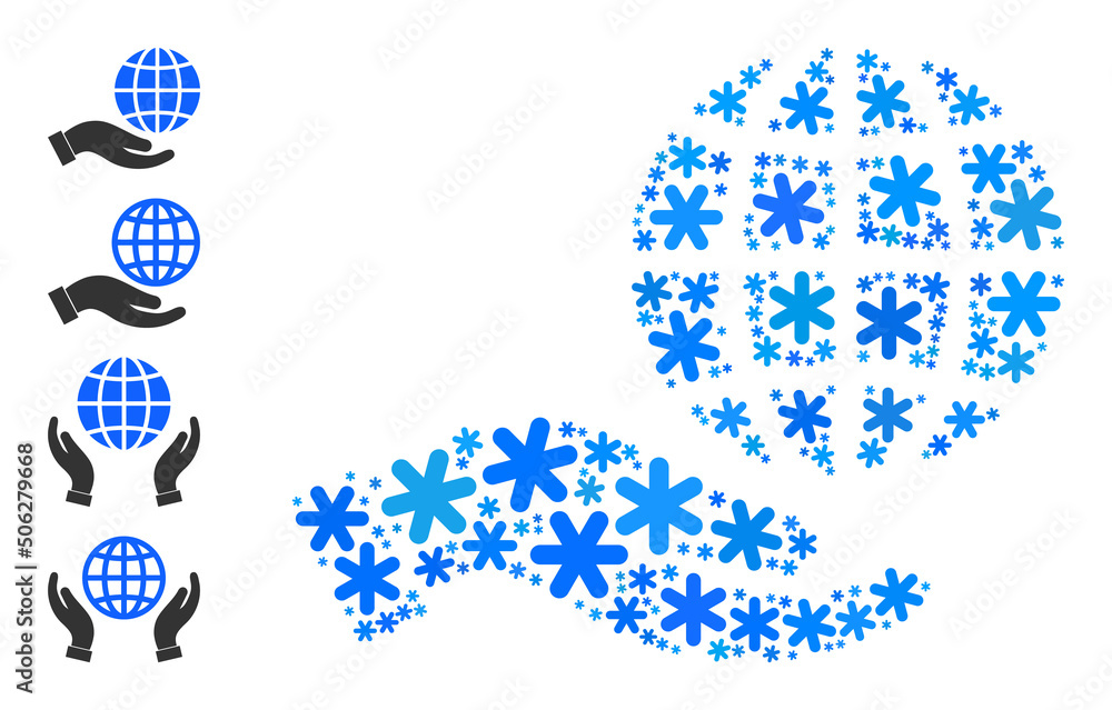Mosaic peace care hand pictogram is designed for winter, New Year, Christmas. Peace care hand icon mosaic is designed with light blue snow icons. Some bonus icons are added. Mosaic peace care hand pictogram is designed for winter, New Year, Christmas. Peace care hand icon mosaic is designed with light blue snow icons. Some bonus icons are added.