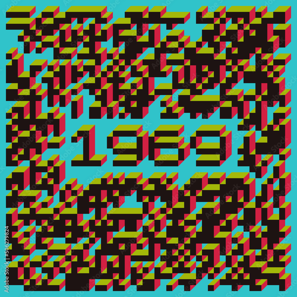 1969 Implementation of Edward Zajec “Il Cubo” from 1971. Essentially a Truchet tile set of 8 tiles and rules for placement art illustration 1969 Implementation of Edward Zajec “Il Cubo” from 1971. Essentially a Truchet tile set of 8 tiles and rules for placement art illustration