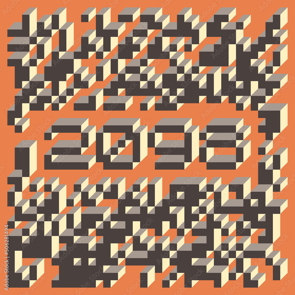 Fototapeta premium 2098 Implementation of Edward Zajec “Il Cubo” from 1971. Essentially a Truchet tile set of 8 tiles and rules for placement art illustration